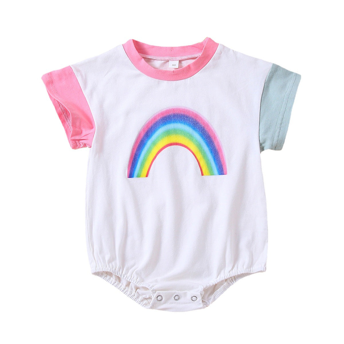 Cotton Pink Short-sleeved Thin Summer Jumpsuit