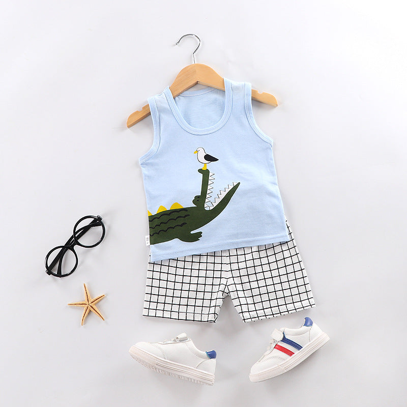Sleeveless Vest Shorts Set