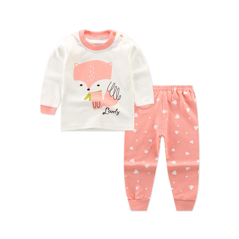 Long-sleeved Cotton Round Neck Set