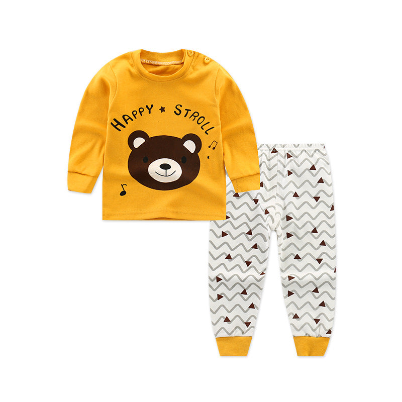 Long-sleeved Cotton Round Neck Set