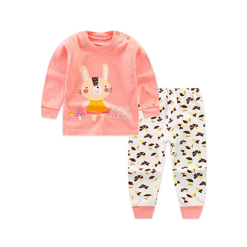 Long-sleeved Cotton Round Neck Set