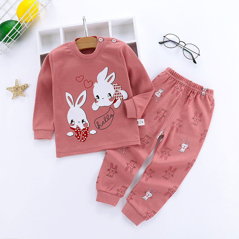 Long-sleeved Cotton Round Neck Set
