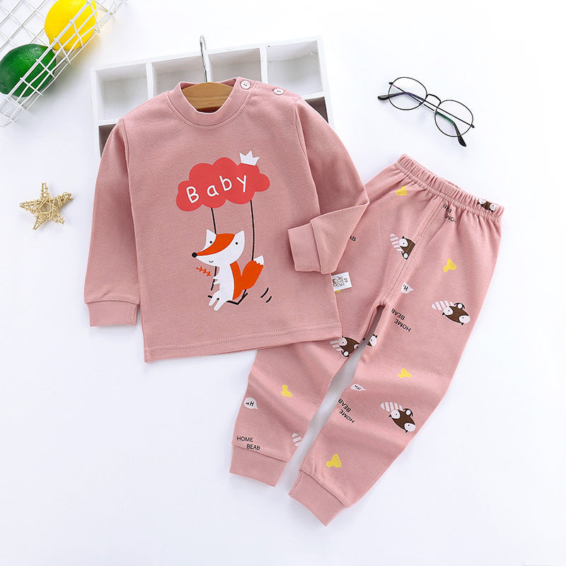 Long-sleeved Cotton Round Neck Set