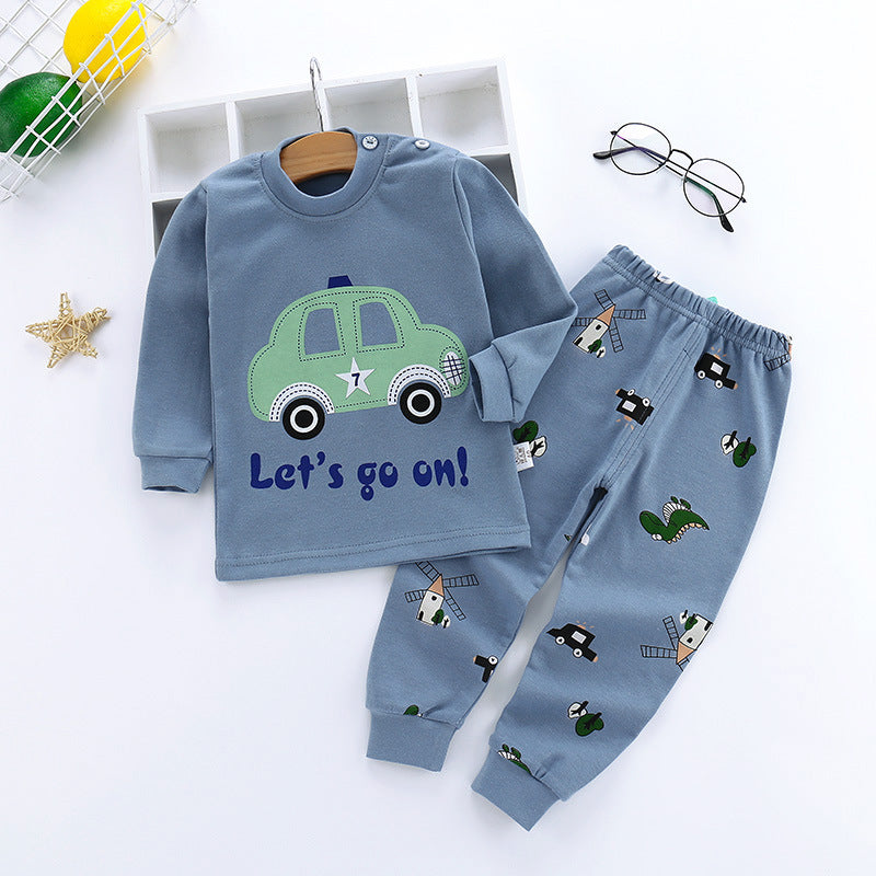 Long-sleeved Cotton Round Neck Set