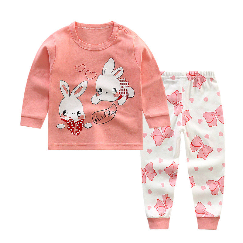Long-sleeved Cotton Round Neck Set