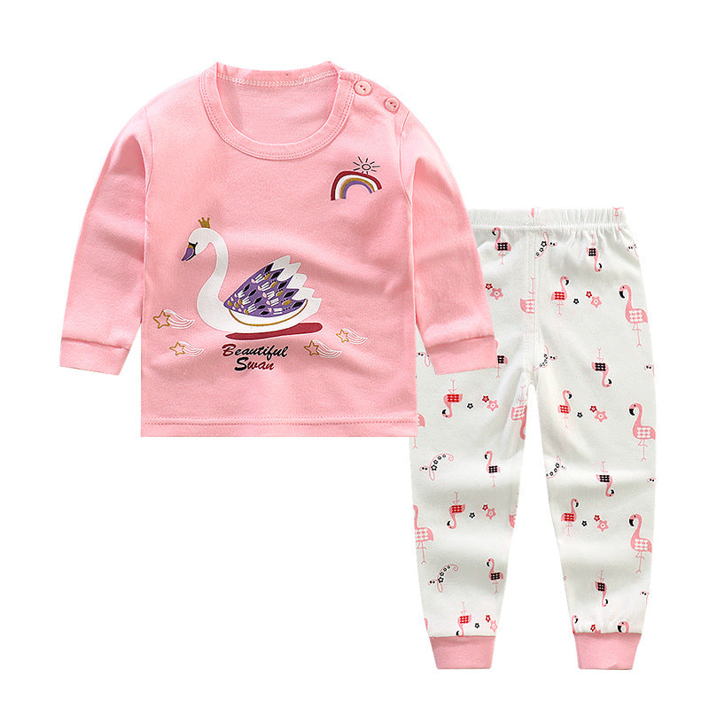 Long-sleeved Cotton Round Neck Set