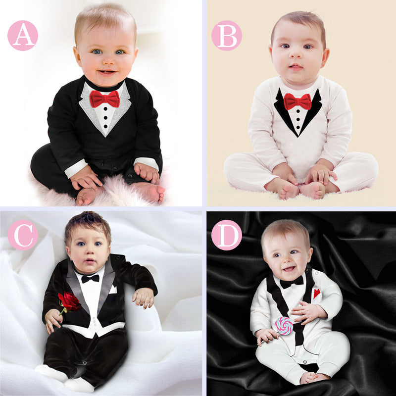 Toddler's Gentleman Long-Sleeved Romper - Baby Jumpsuit