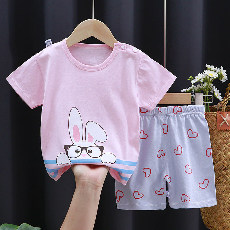 Cotton Short-Sleeved Suit - For Boys & Girls