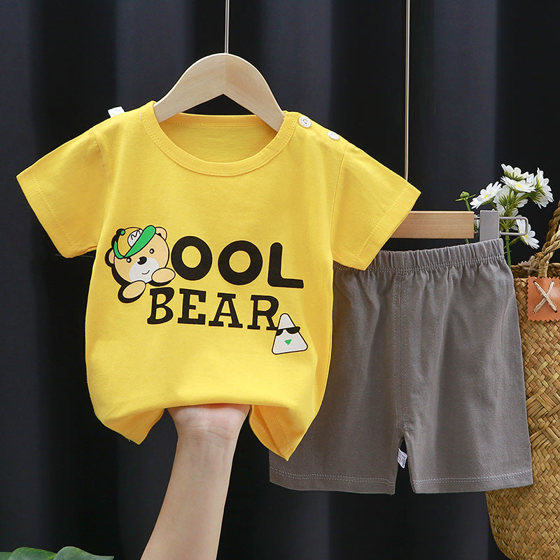 Cotton Short-Sleeved Suit - For Boys & Girls