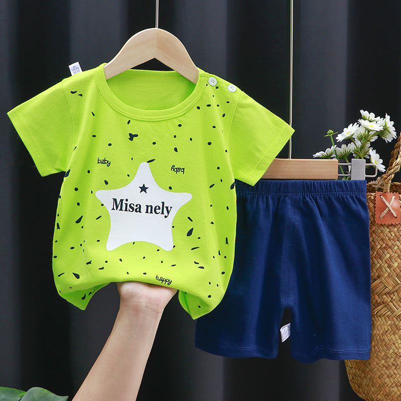 Cotton Short-Sleeved Suit - For Boys & Girls