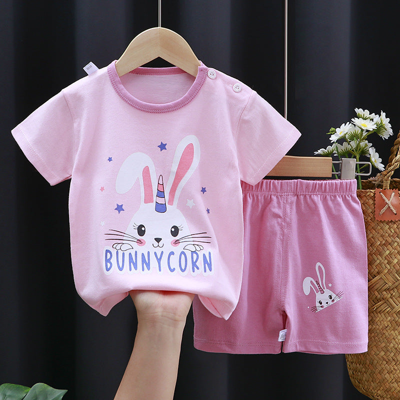 Cotton Short-Sleeved Suit - For Boys & Girls