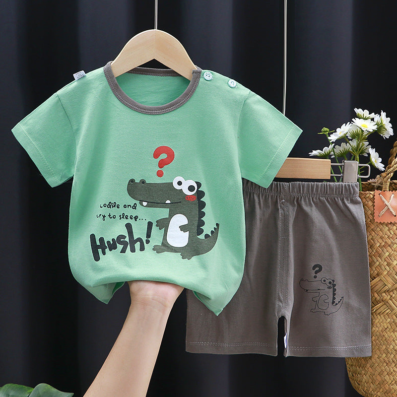 Cotton Short-Sleeved Suit - For Boys & Girls