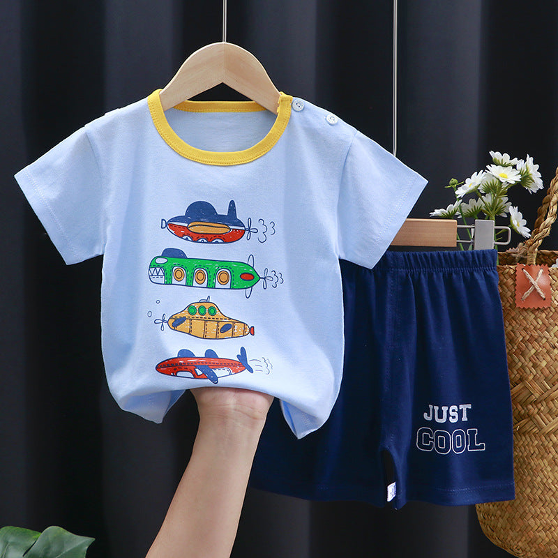 Cotton Short-Sleeved Suit - For Boys & Girls
