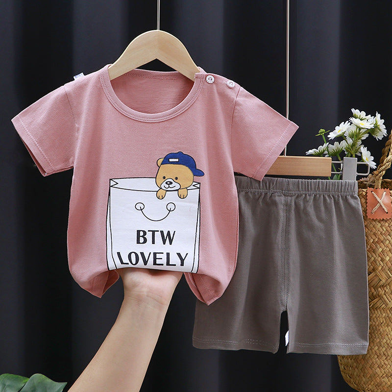 Cotton Short-Sleeved Suit - For Boys & Girls