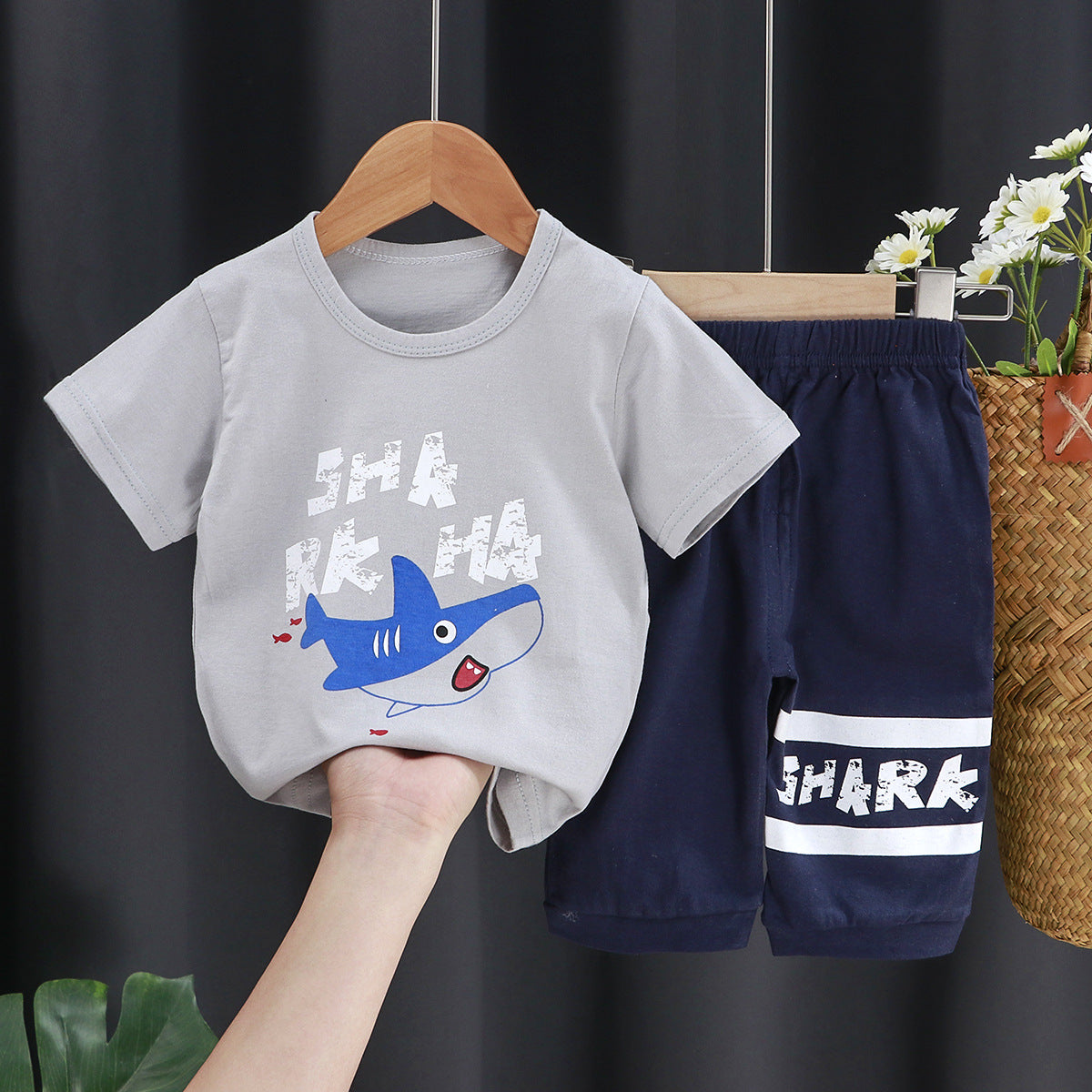 Short Sleeve Casual Two-Piece Set - For Boys And Girls
