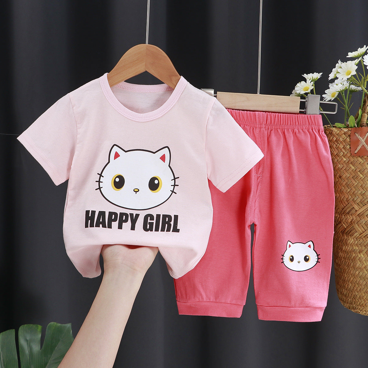 Short Sleeve Casual Two-Piece Set - For Boys And Girls