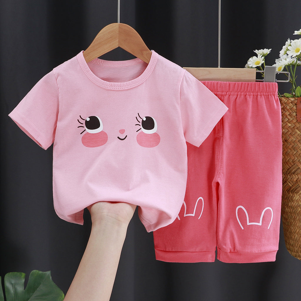 Short Sleeve Casual Two-Piece Set - For Boys And Girls