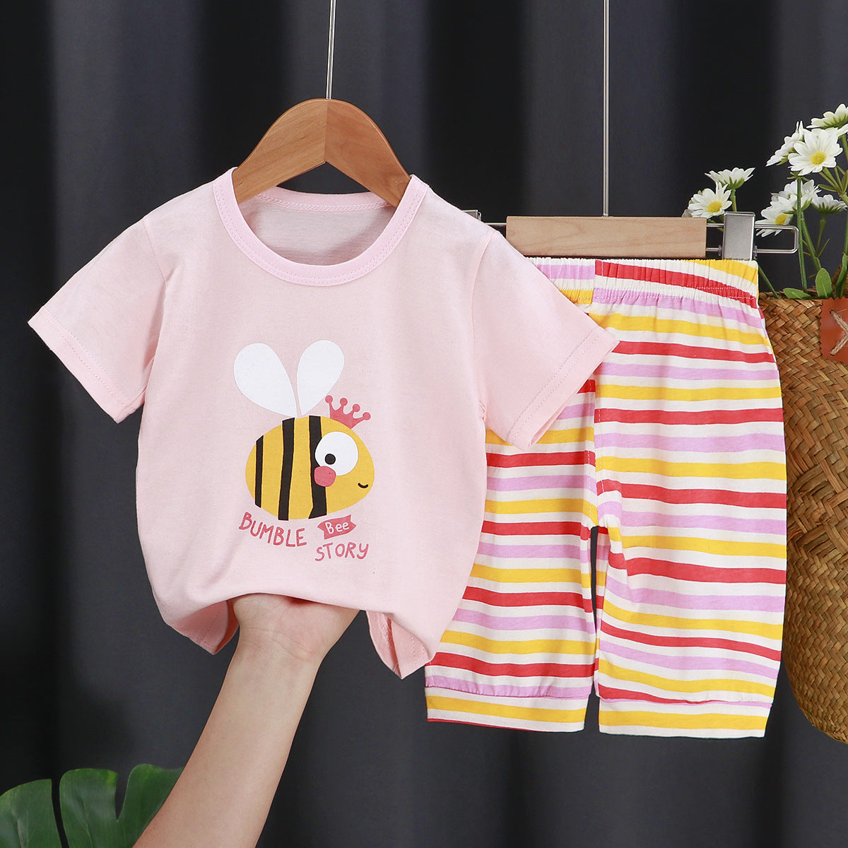 Short Sleeve Casual Two-Piece Set - For Boys And Girls