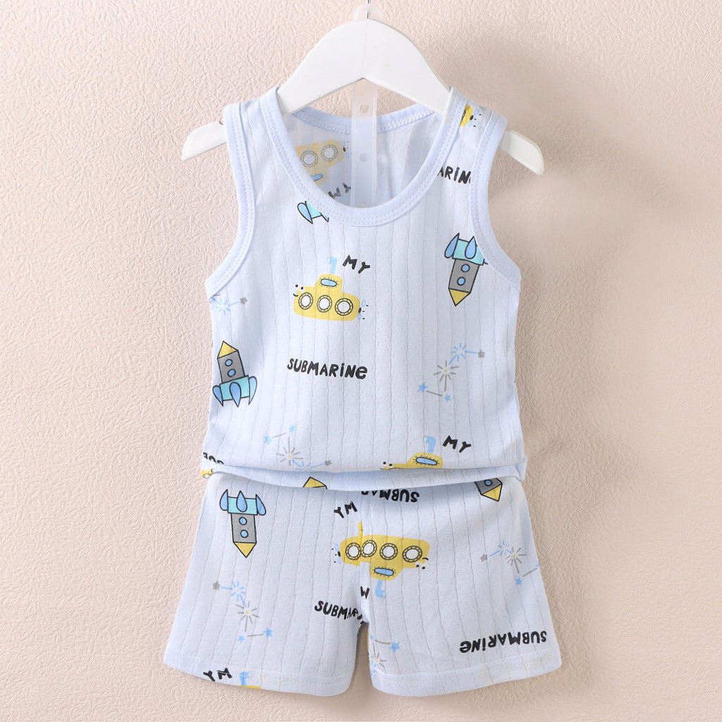 Sleeveless Vest Shorts Set