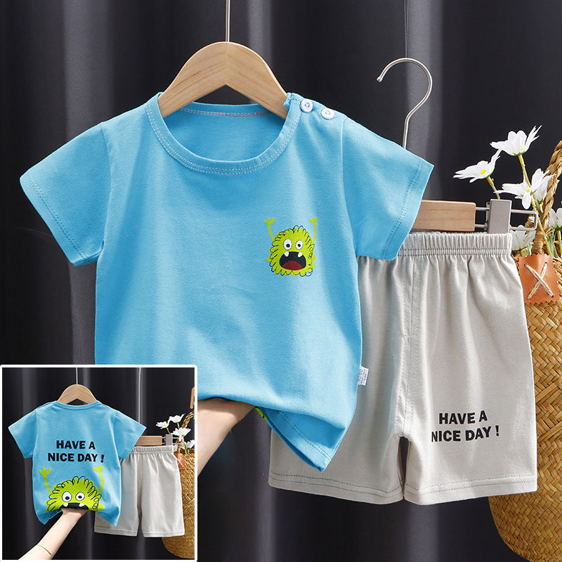 Short-sleeved Suit Pure Cotton T-shirt Shorts Set