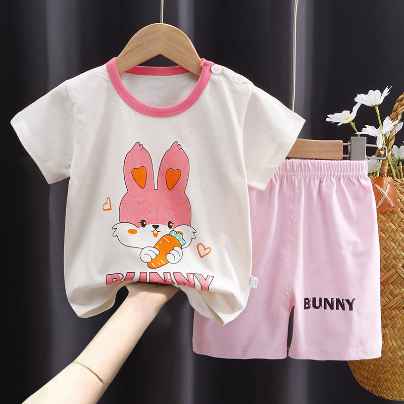 Short-sleeved Suit Pure Cotton T-shirt Shorts Set