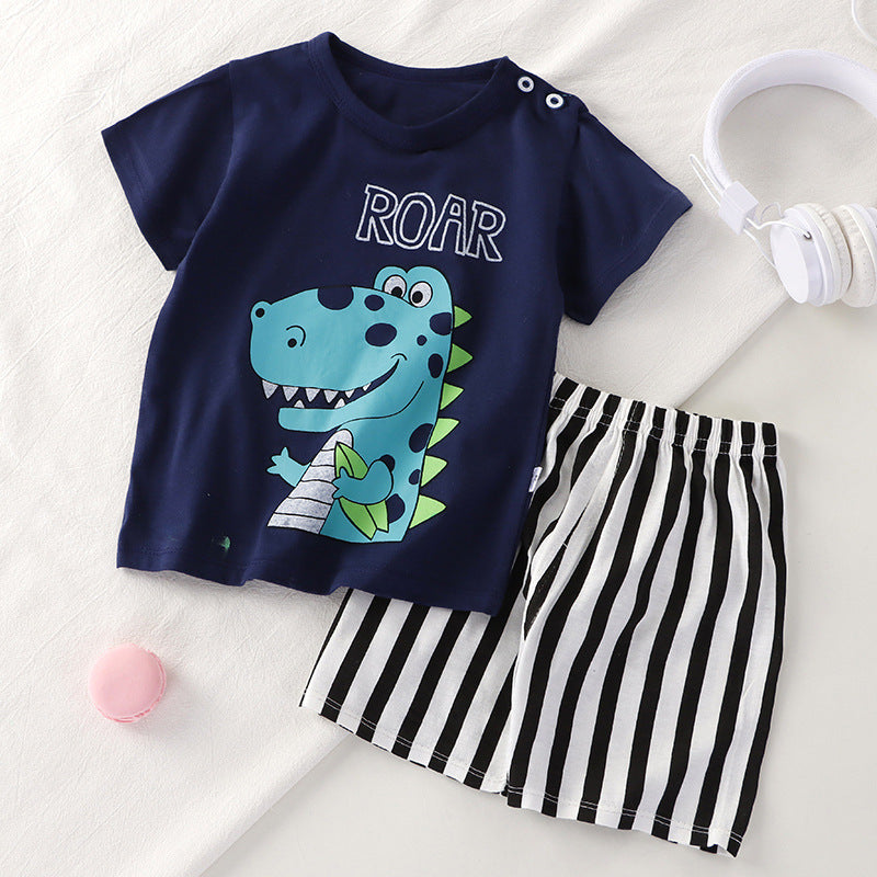 Short-sleeved Suit Pure Cotton T-shirt Shorts Set