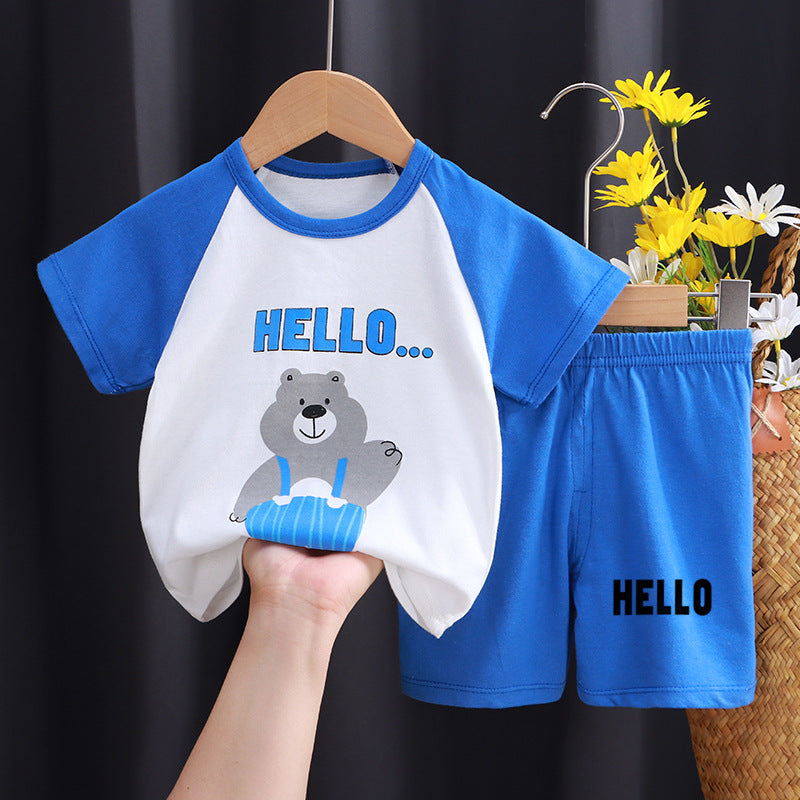 Short-sleeved Suit Pure Cotton T-shirt Shorts Set