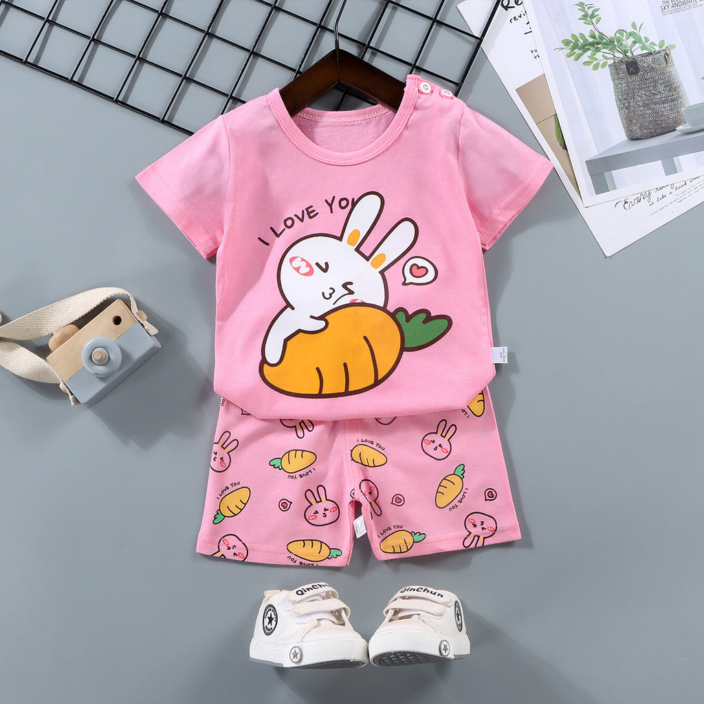 Boy's Summer Cotton Short Sleeve Suit