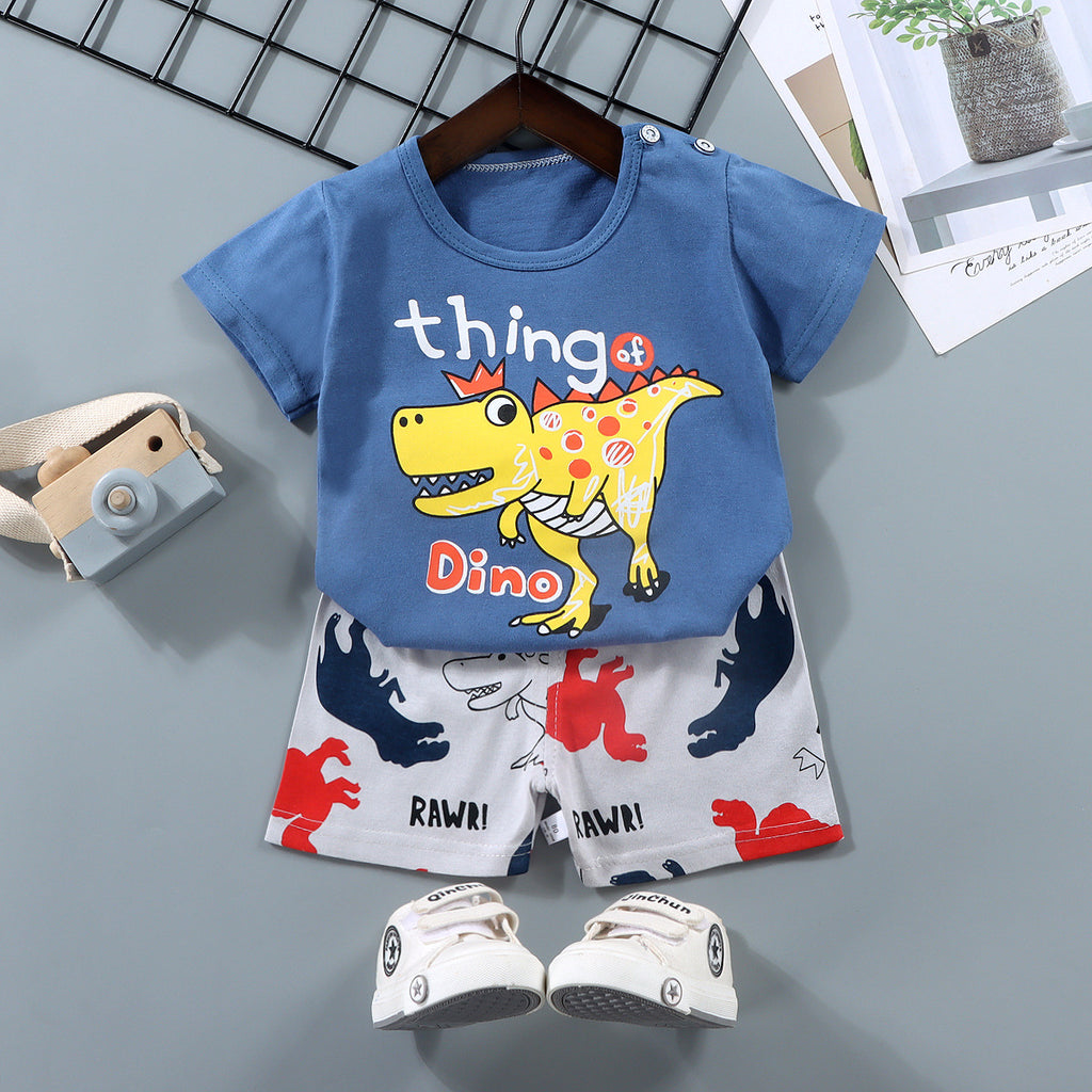 Boy's Summer Cotton Short Sleeve Suit