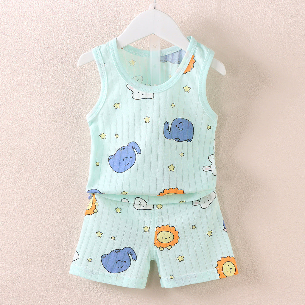 Sleeveless Vest Shorts Set