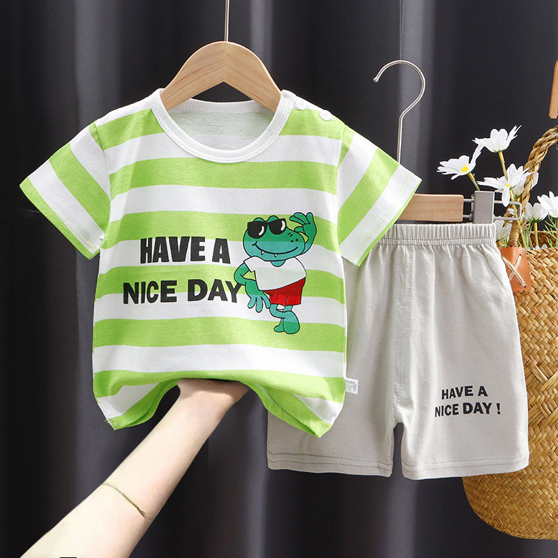 Short-sleeved Suit Pure Cotton T-shirt Shorts Set