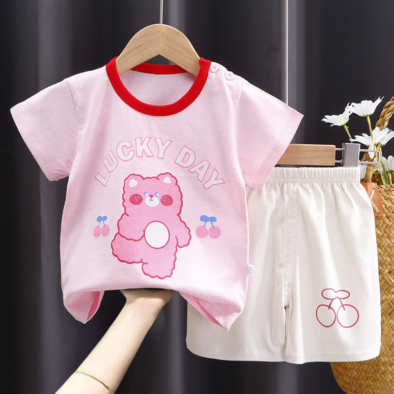 Short-sleeved Suit Pure Cotton T-shirt Shorts Set